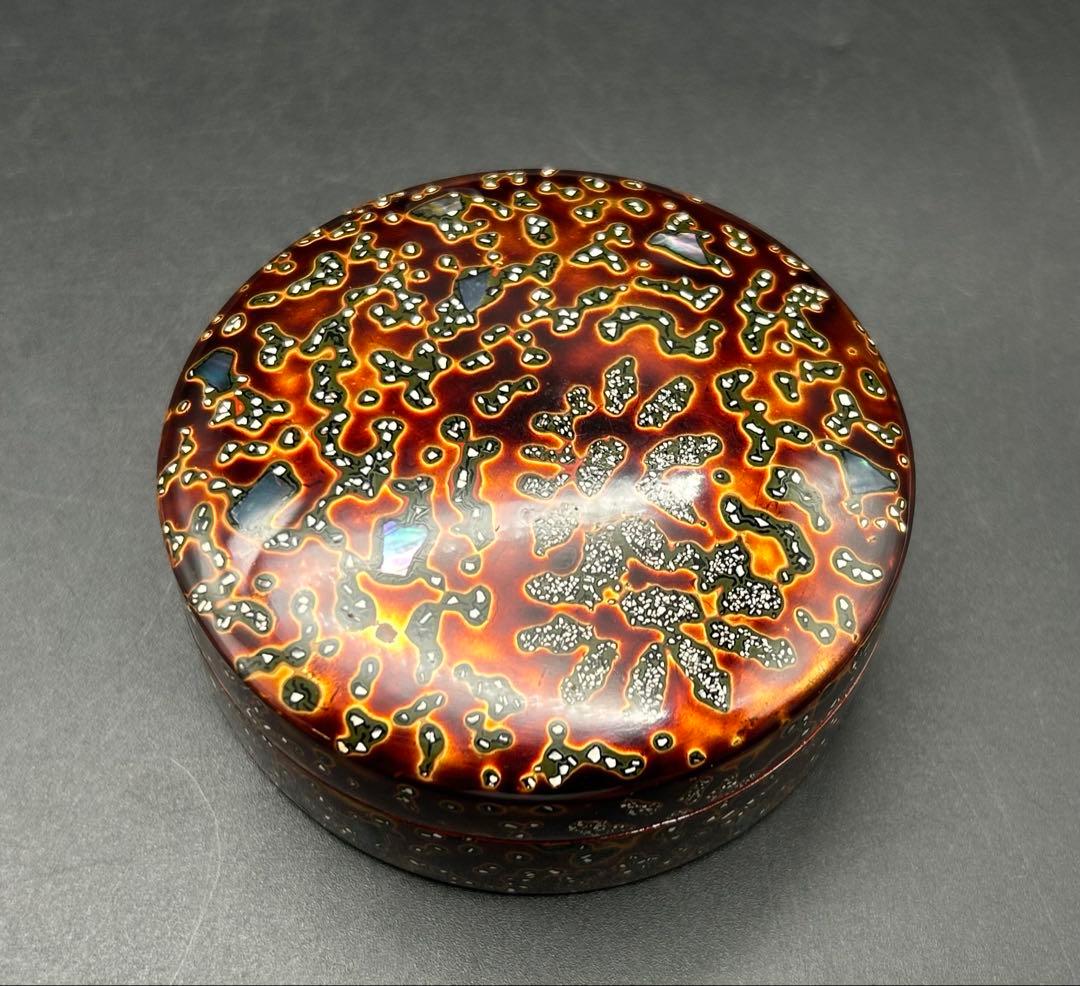 伝統工芸品 古代若狭塗 慶州作 螺鈿 茶道具 小物入れ 若狭塗 本間