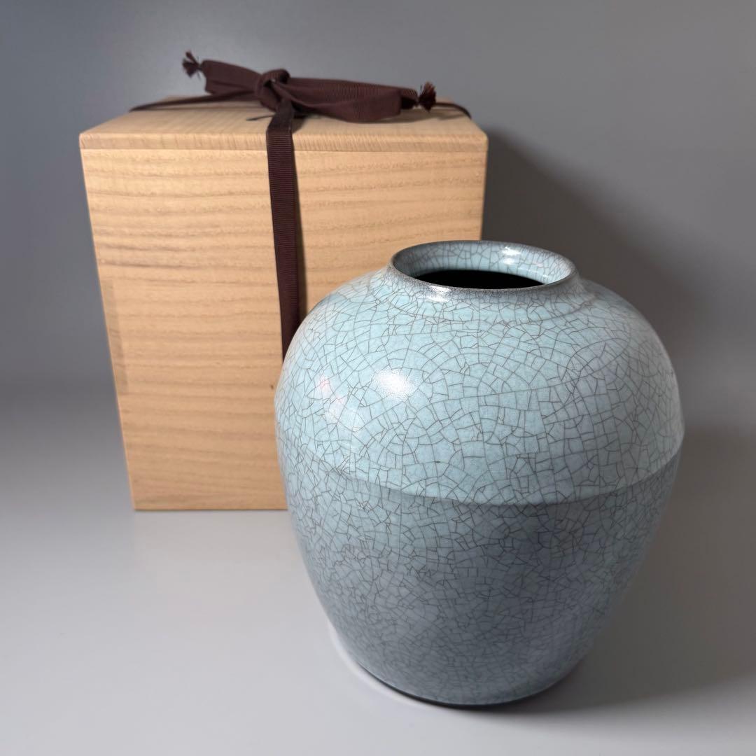 人間国宝 中島宏 青磁壺 共箱 上位作 究極の青磁 高さ23.2cm 栞 - メルカリ