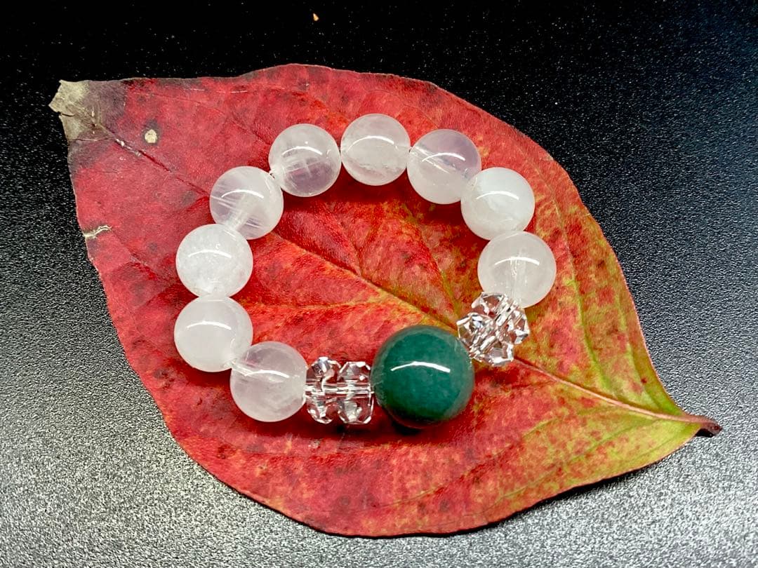 ✳糸魚川翡翠青緑入りコン沢＊乙女鉱山白水晶＊奈留島水晶20面カット玉のリング本物