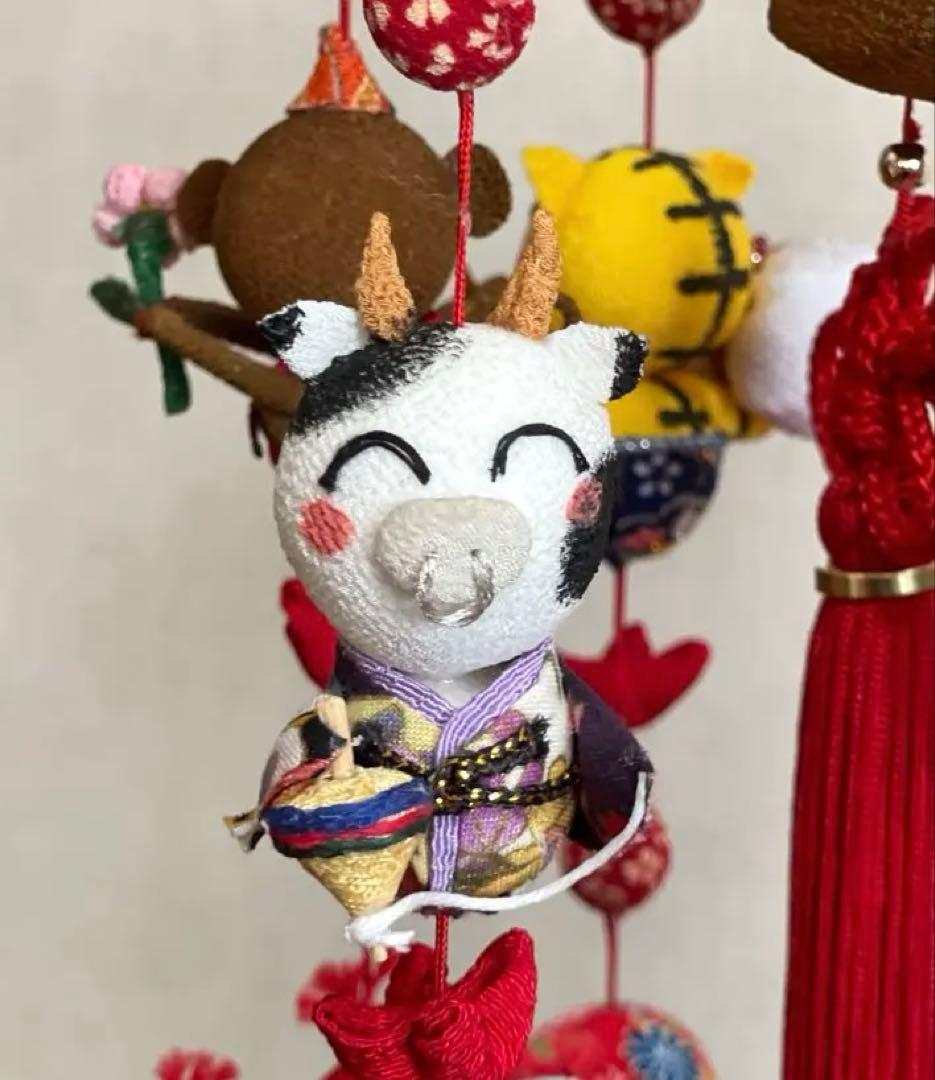 十二支の吊るし雛(木目込みまり　梅)