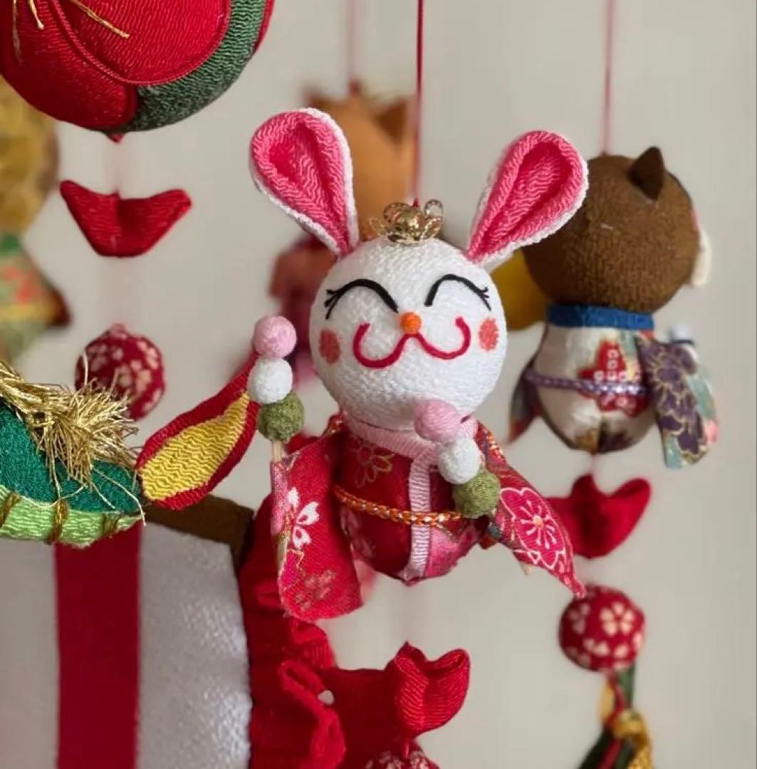 十二支の吊るし雛(木目込みまり　梅)