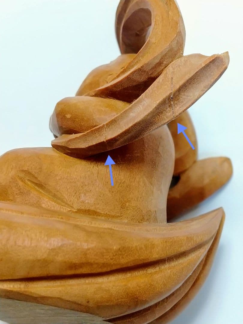 童子坐像 飛天 #567 ◇白檀 木彫 仏像