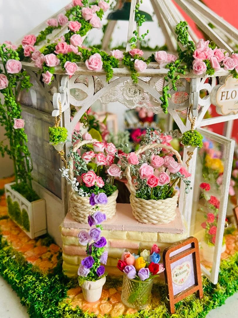 ミニチュア ドールハウス ローズガーデンのかわいいお花屋さん