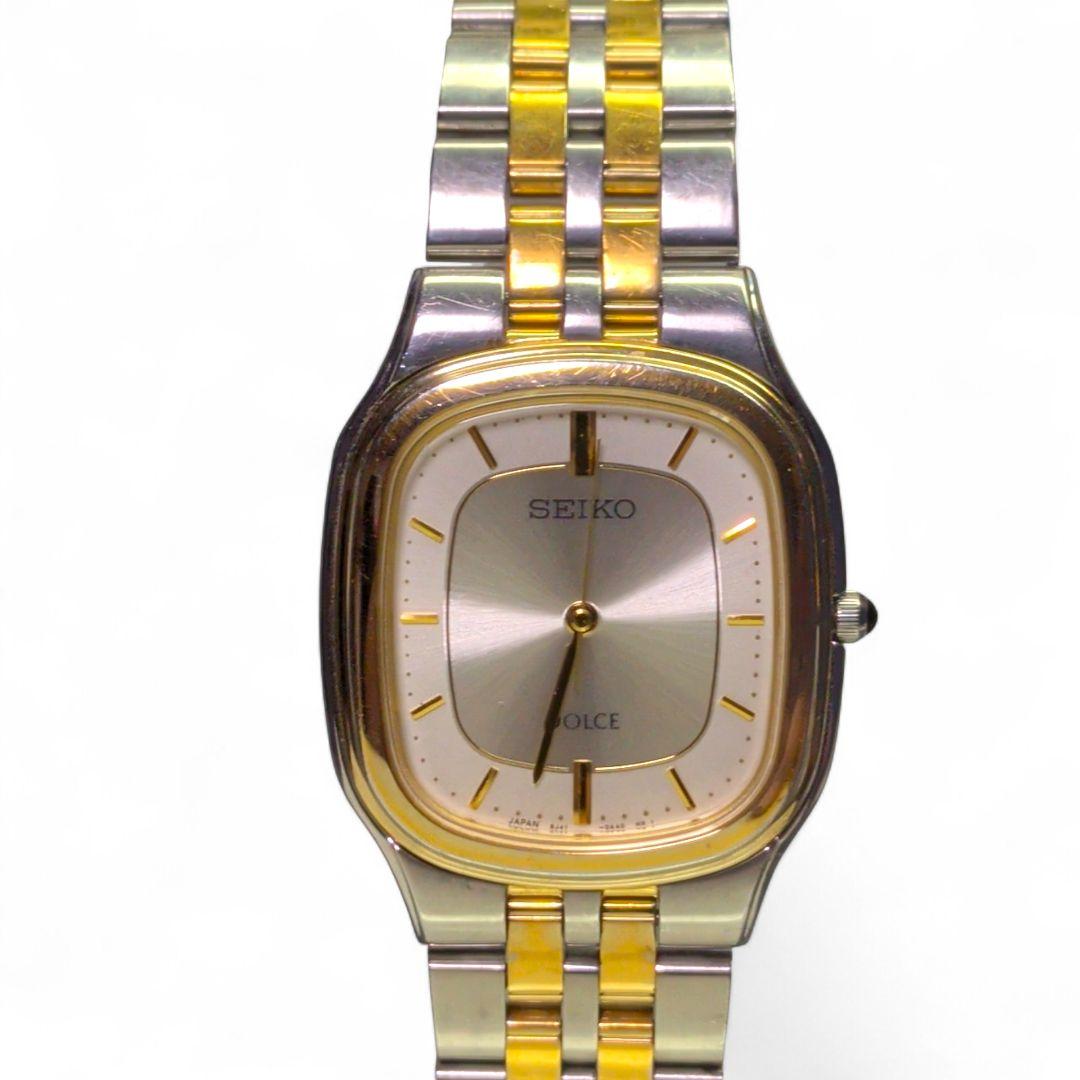 【美品】稼働品 セイコー ドルチェ 高精度クォーツ コンビメタル オーバル