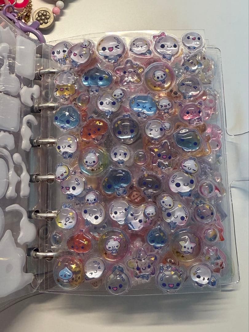 ひ*り様 シール帳完成品　キーホルダー付　ボンボンドロップシール　おはじきシール