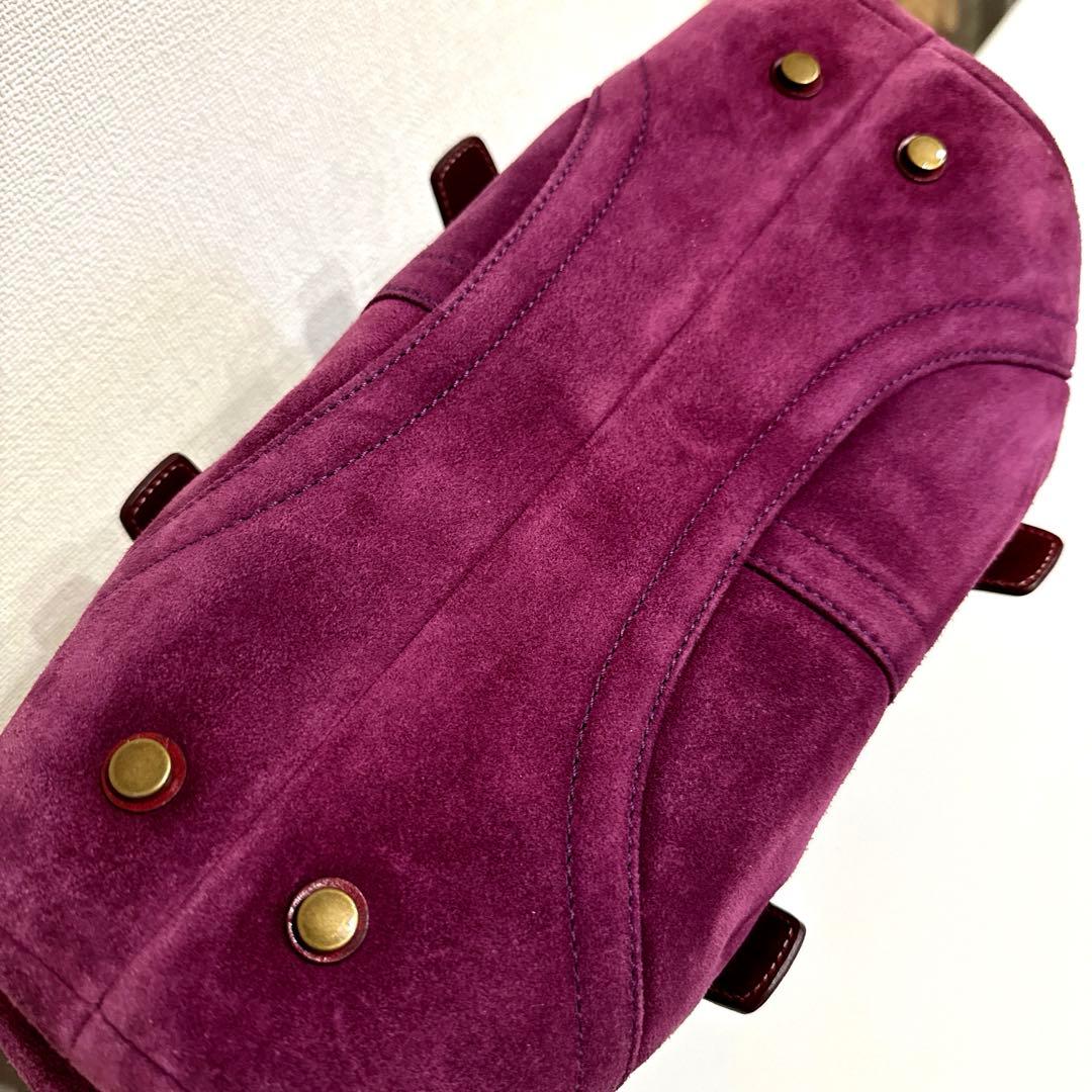 【COACH】スエードハンドバッグ パープル