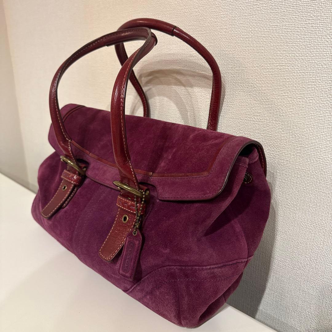 【COACH】スエードハンドバッグ パープル