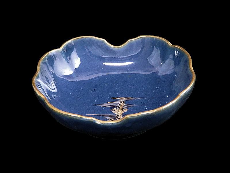 古伊万里　瑠璃　若松の図　膾皿　３客　C167AS-CTh