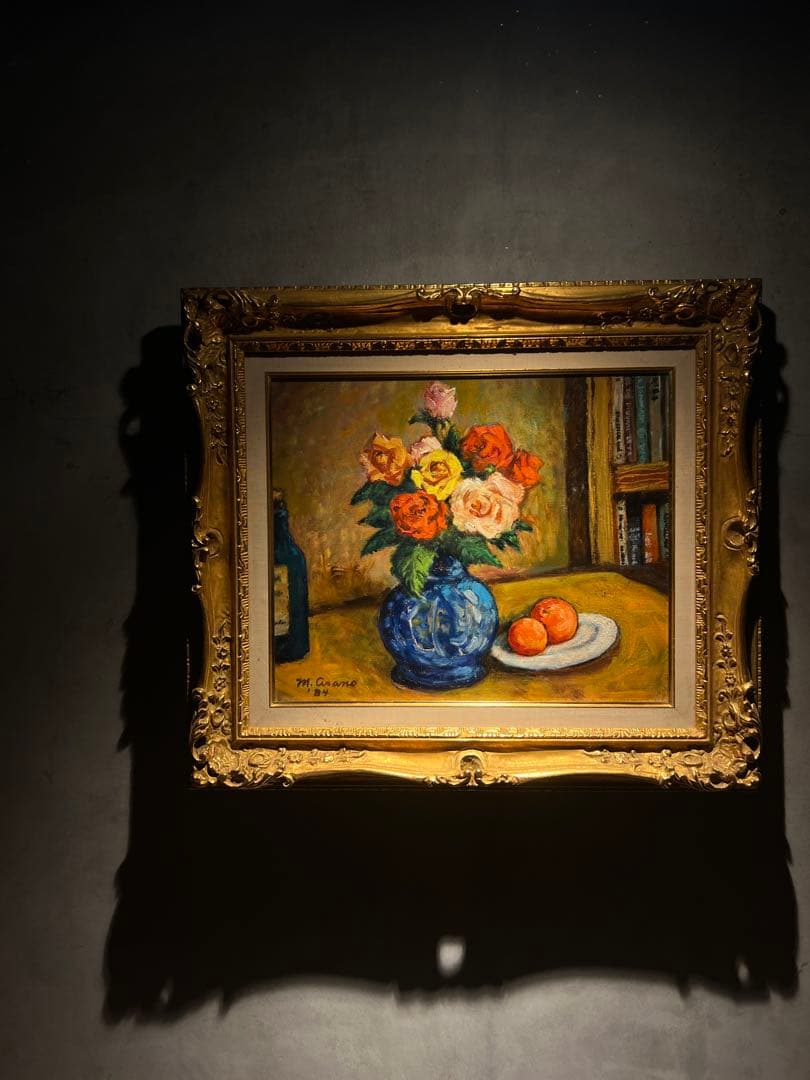 1984 m.asano 【薔薇と果実】肉筆油彩画