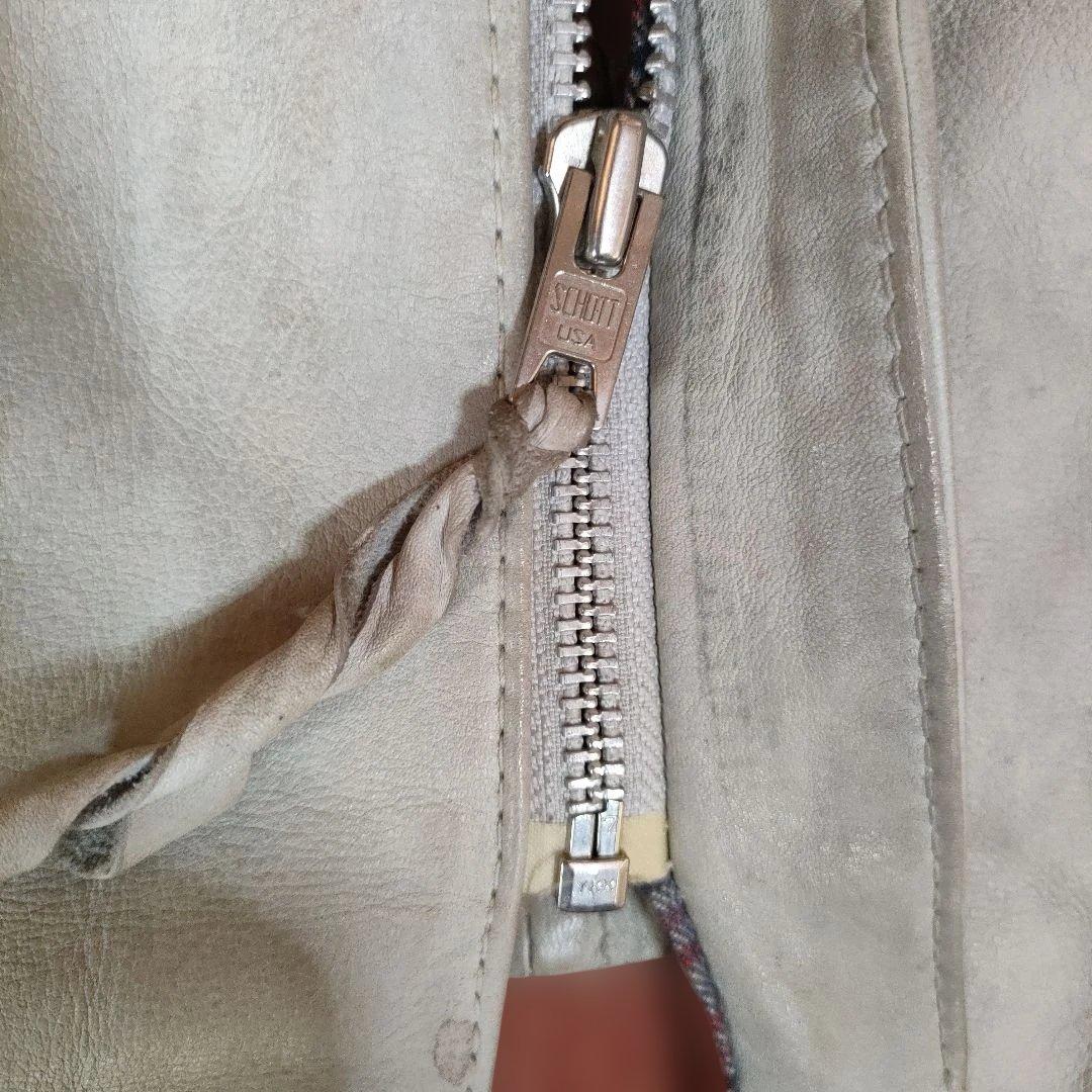 現行タグモデル ダメージ加工 Schott 立襟 シングルライダース 上野商会