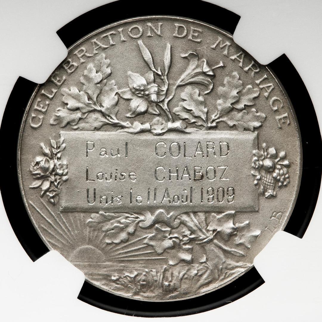 極美品 NGC-MS63 フランス 第三共和政 1909 銀貨