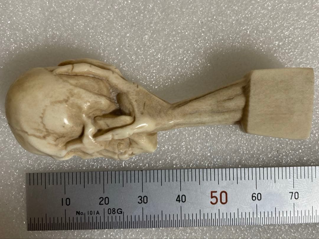 天然素材 アンティーク 髑髏彫刻 根付 置物 天然素材 髑髏 彫刻 根付 置物