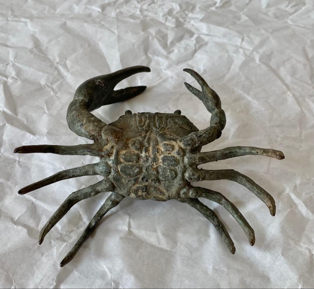 古銅カニ置物　蟹置物(大型)