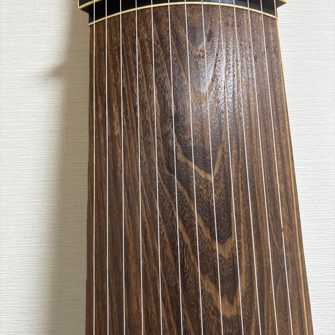 筝 13弦 オレンジ飾り 琴柱付き 花の絵秀本作 ヴィンテージ 引き取り限定