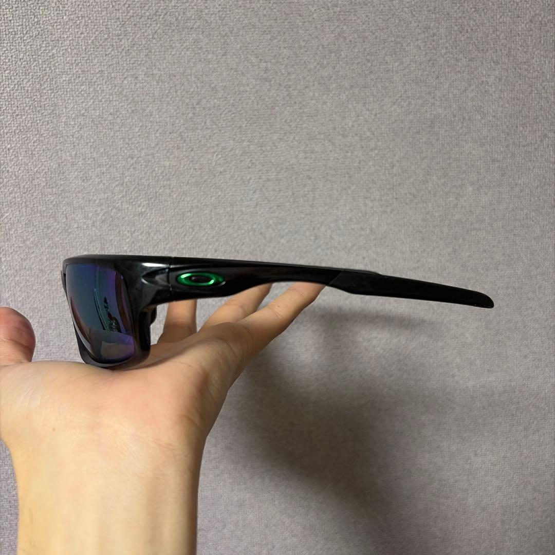 Oakley ブラック サングラス グリーンミラー - メルカリ