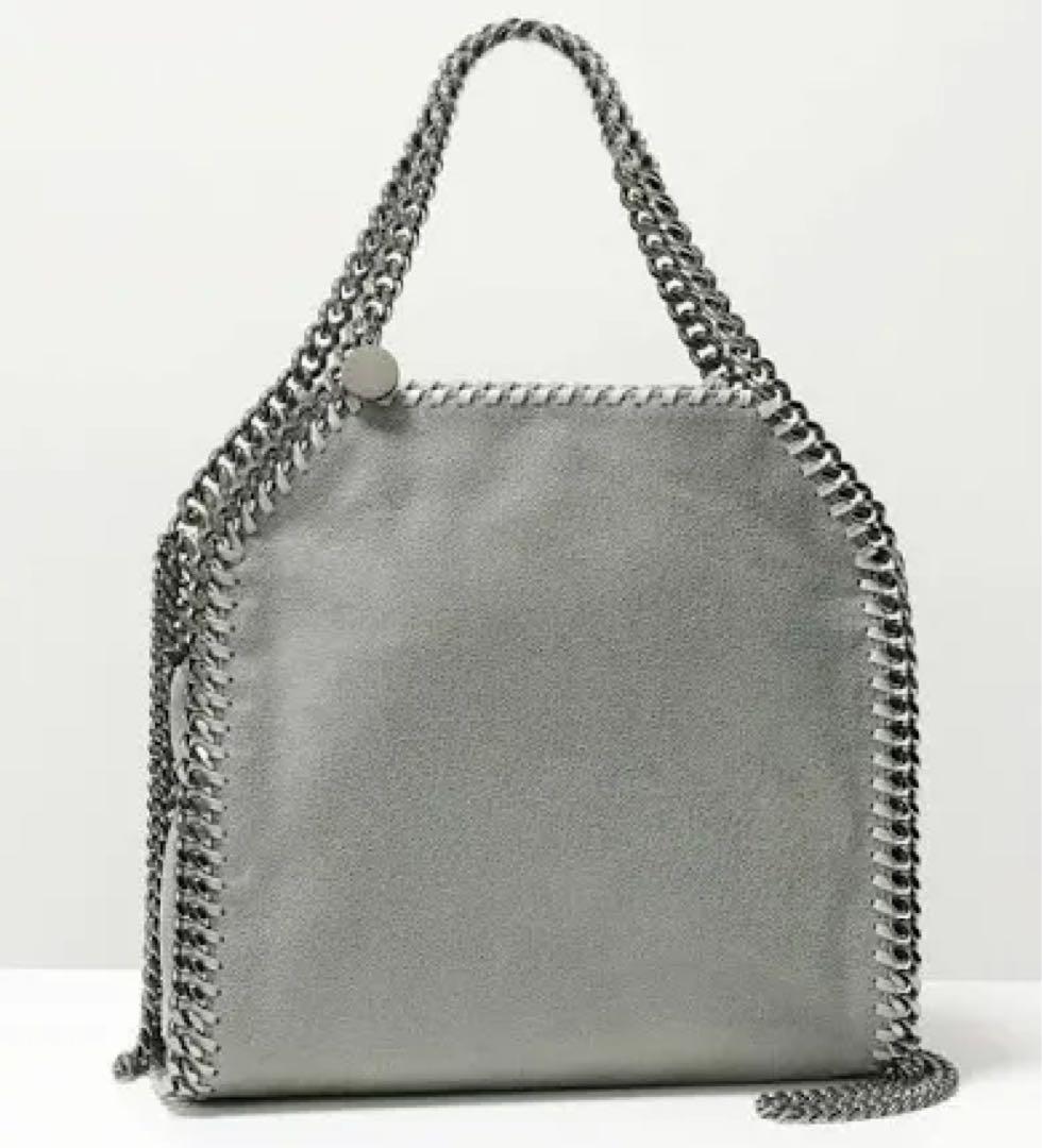 ステラマッカートニー　グレー レザー ショルダーバッグ チェーンストラップ