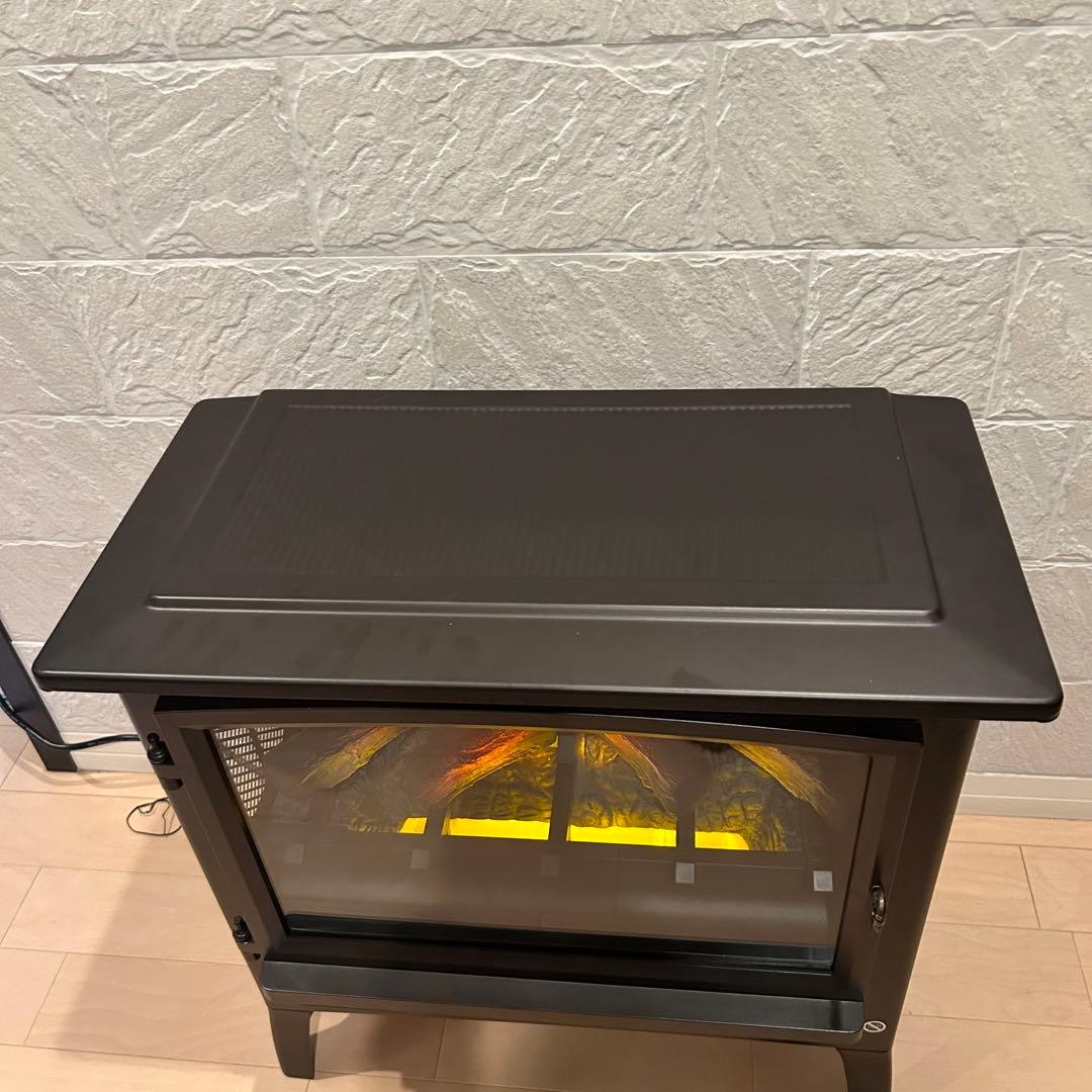 極美品】QVCジャパン 暖炉型ヒーター ファンヒーター 電気ストーブ 黒