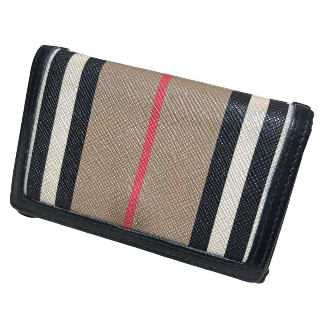 バーバリー 折り財布 PVC Wホック マルチカラー ストライプ ノバチェック
