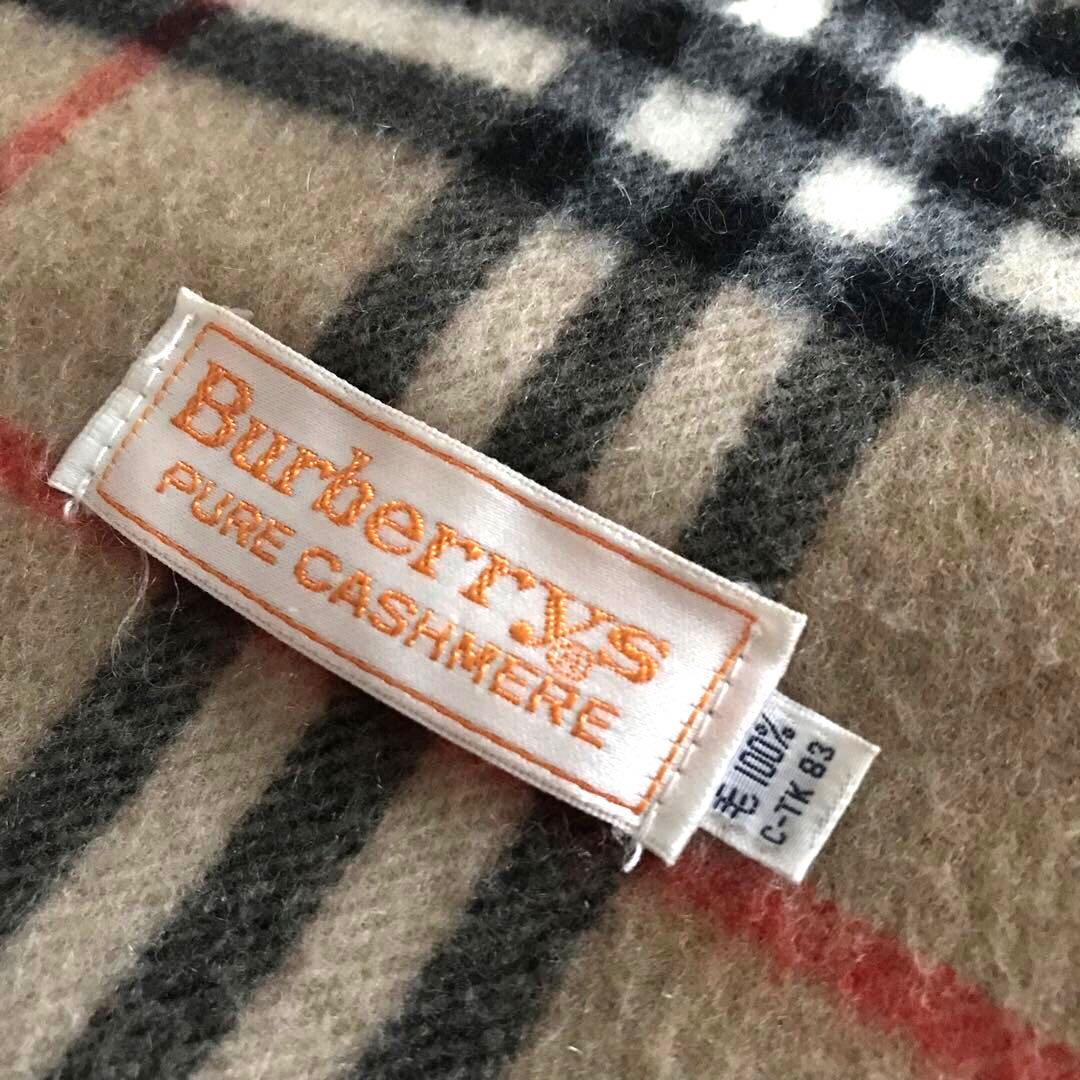 美品】バーバリー 現行 マフラー ノバチェック カシミヤ100% 白タグ