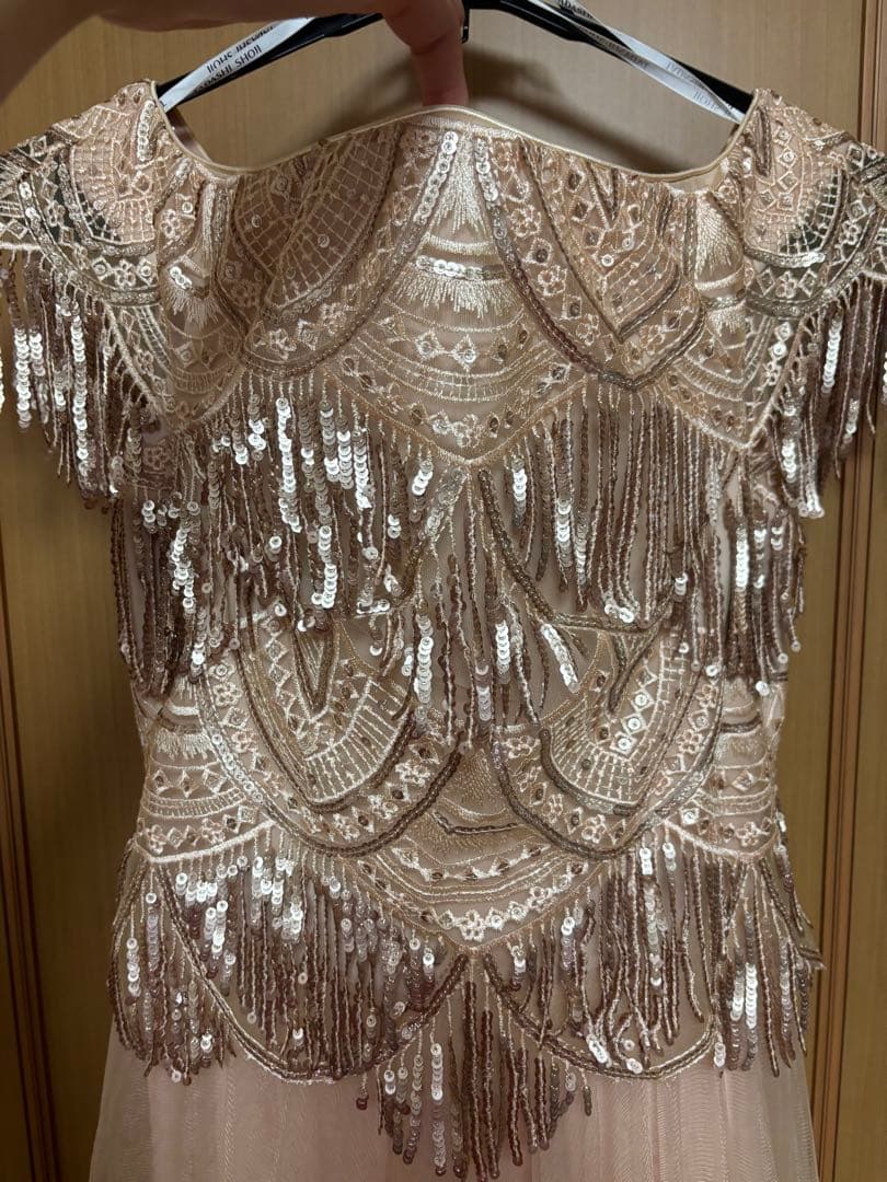 TADASHI SHOJI チュール　ロングドレス　サイズ6 ベージュ系