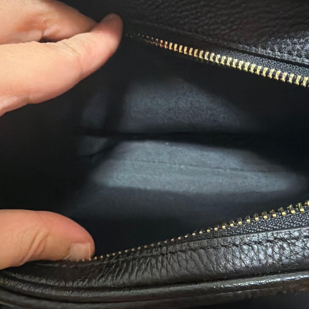 未使用品コーチ Wファスナー カメラバッグ ショルダーバッグ ホースロゴ シボ革