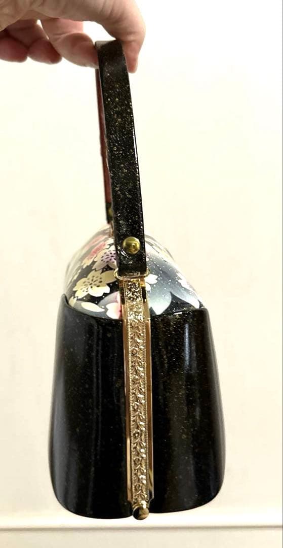 着物 和装 草履バッグセット 桜 黒 中古品 成人式