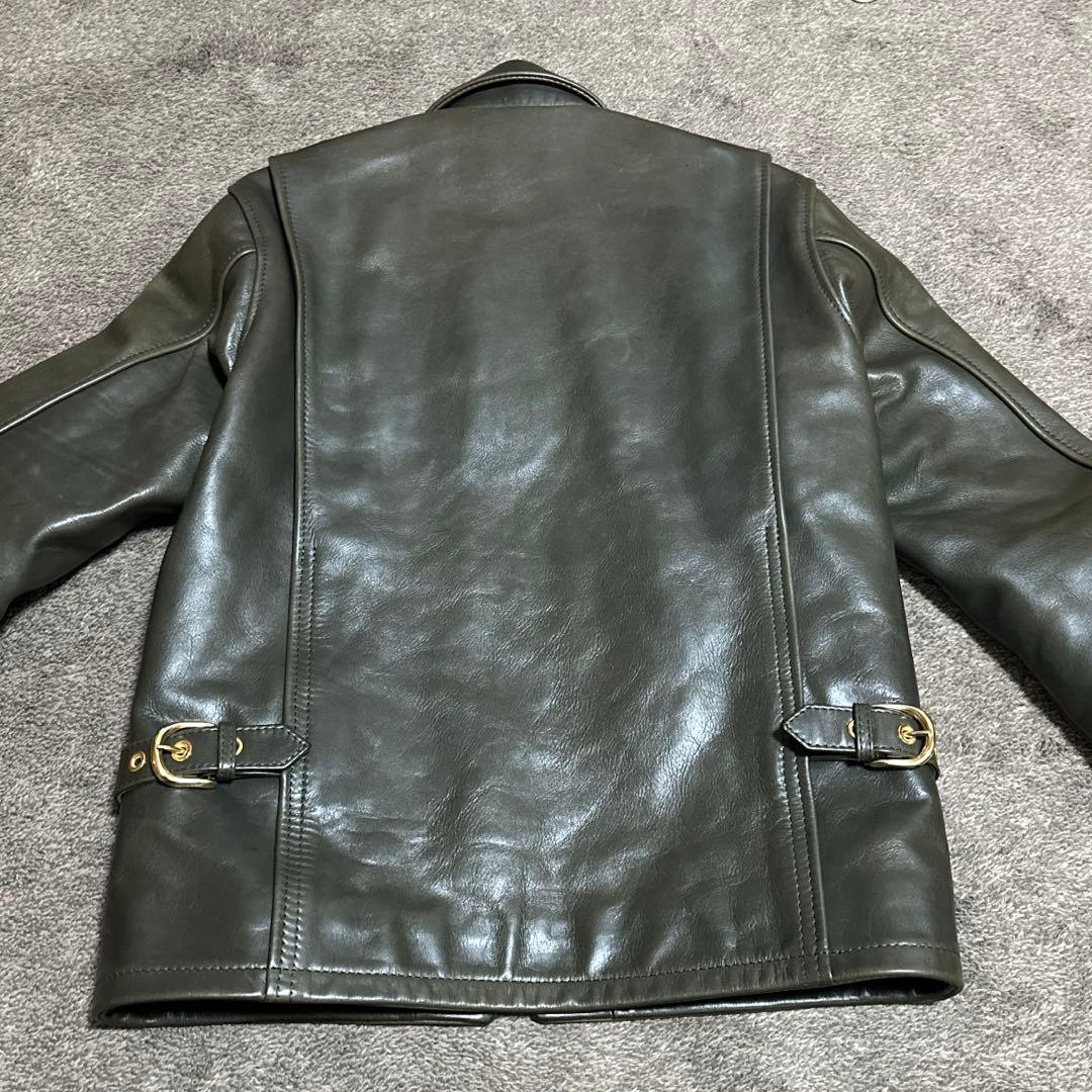 KADOYA ヘッドファクトリー オリーブ レザー シングルライダース