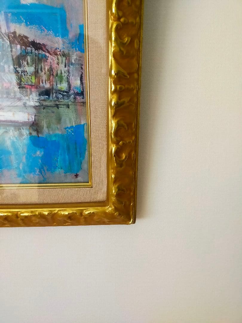 港の風景 油彩画 6f [脇田 洋](オン フルール)特価 ¥20000~!!