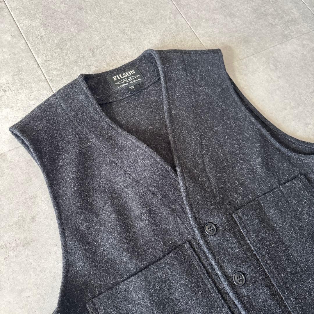 USA製 極美品 フィルソン マッキーノウールベスト L チャコールグレー