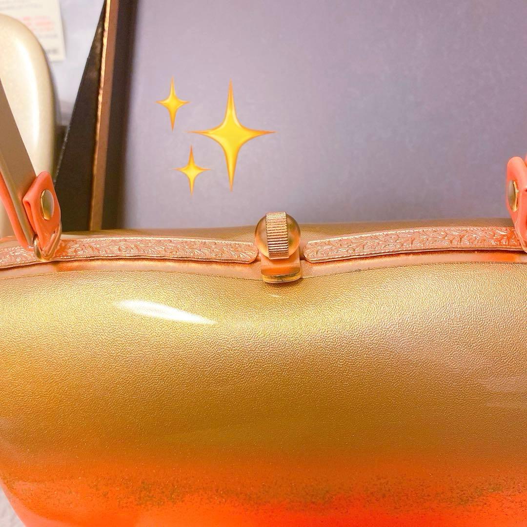 草履　バック　2点まとめてセット　ゴールド　オレンジ　箱付き　艶　光沢　着物