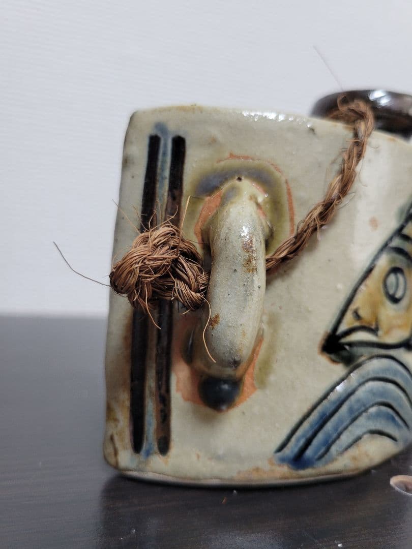 宮城智 壺屋焼魚図宝瓶 最大横幅約15cm