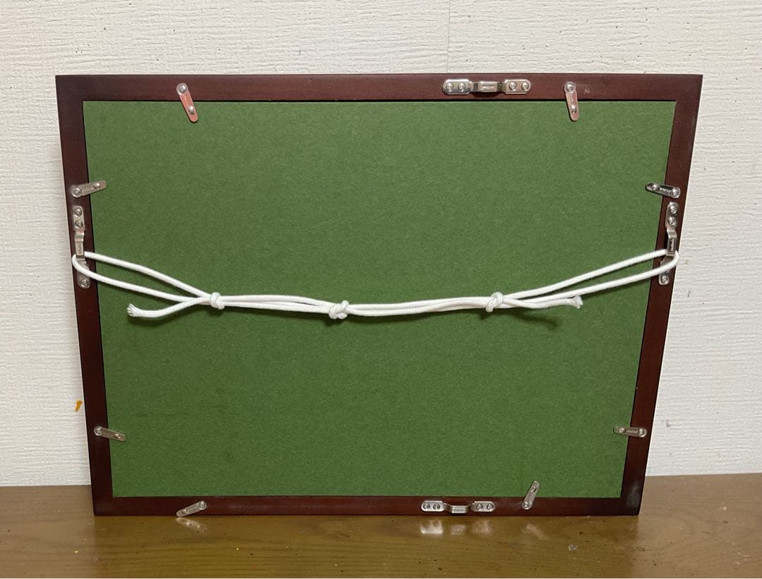 油彩画 「 晩秋の湖畔 」 原画 額付 F4号