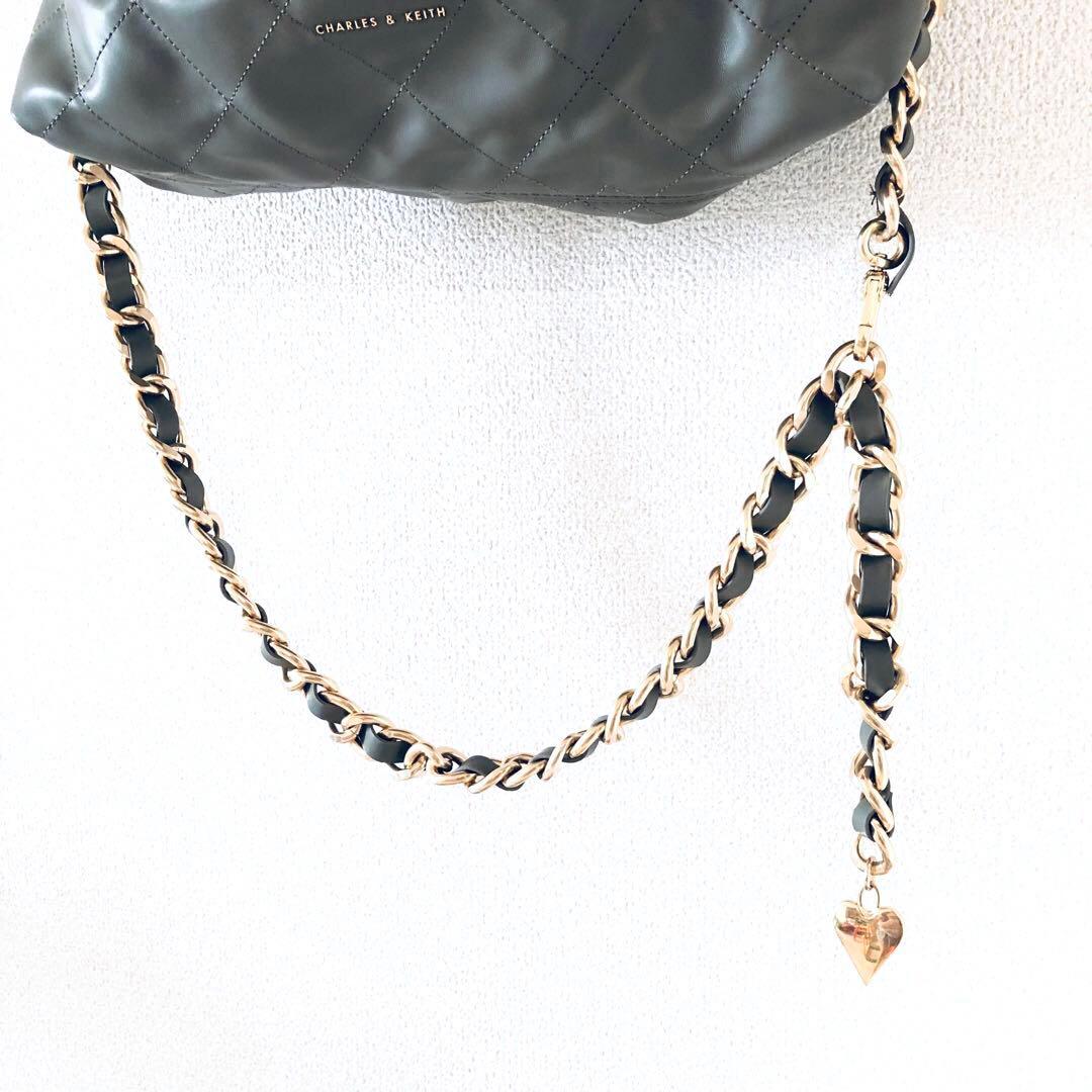 CHARLES & KEITH Duo ブレードチェーンハンドルホーボーバッグ