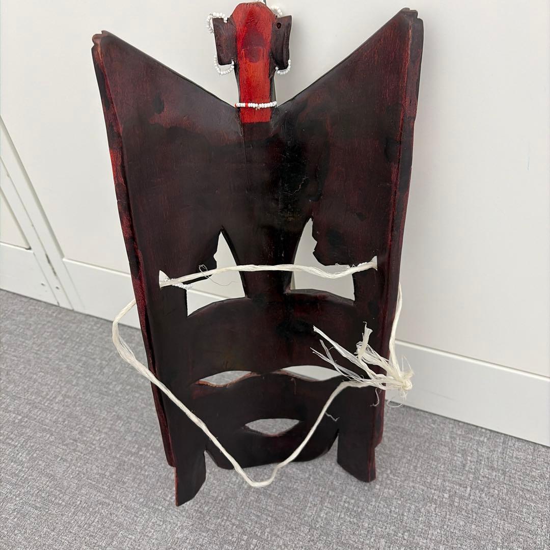 南アフリカ お面ビーズ装飾 約60cm