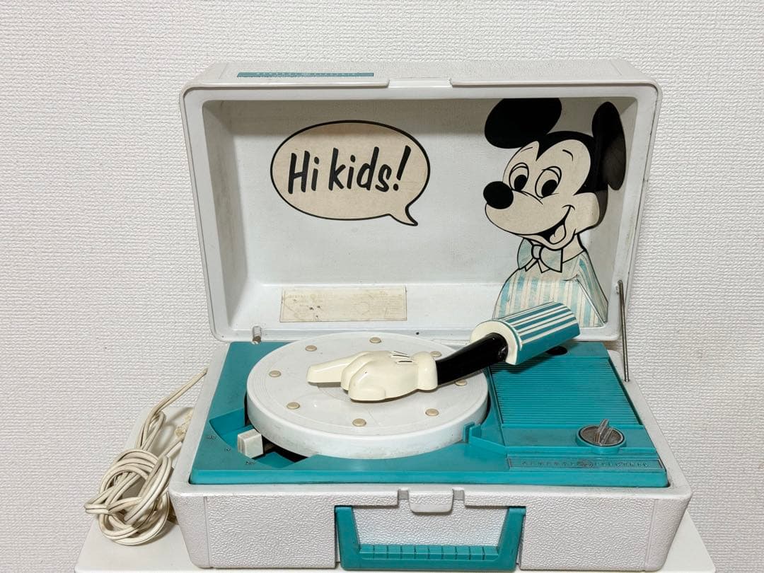 ディズニー・ミッキーマウスレコードプレーヤー 送料無料】ビンテージ DISNEY MICKEY MOUSE GE ディズニー ミッキー