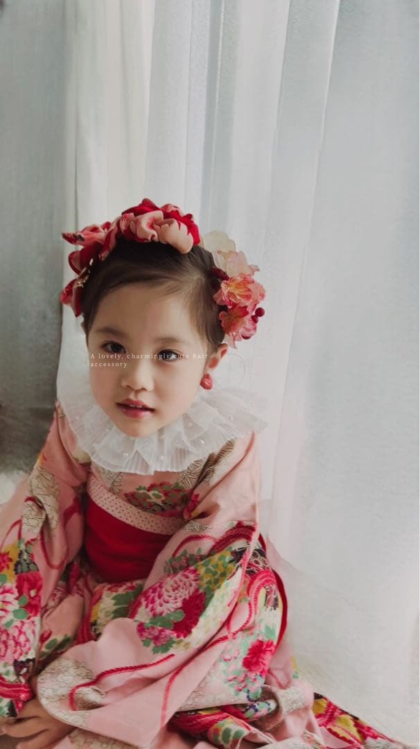 k*9様 七五三　七五三髪飾り　ヘッドドレス　着物髪飾り　リメイク髪飾り　054