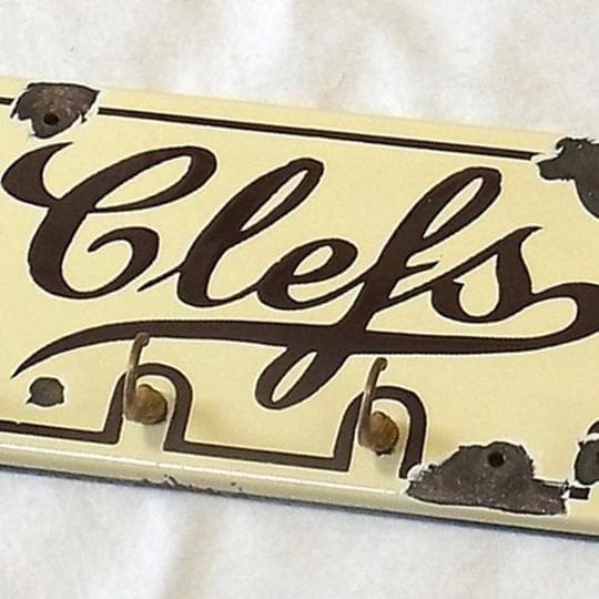フランス製 ホーロー「Clefs」キーラック アンティーク 壁掛け