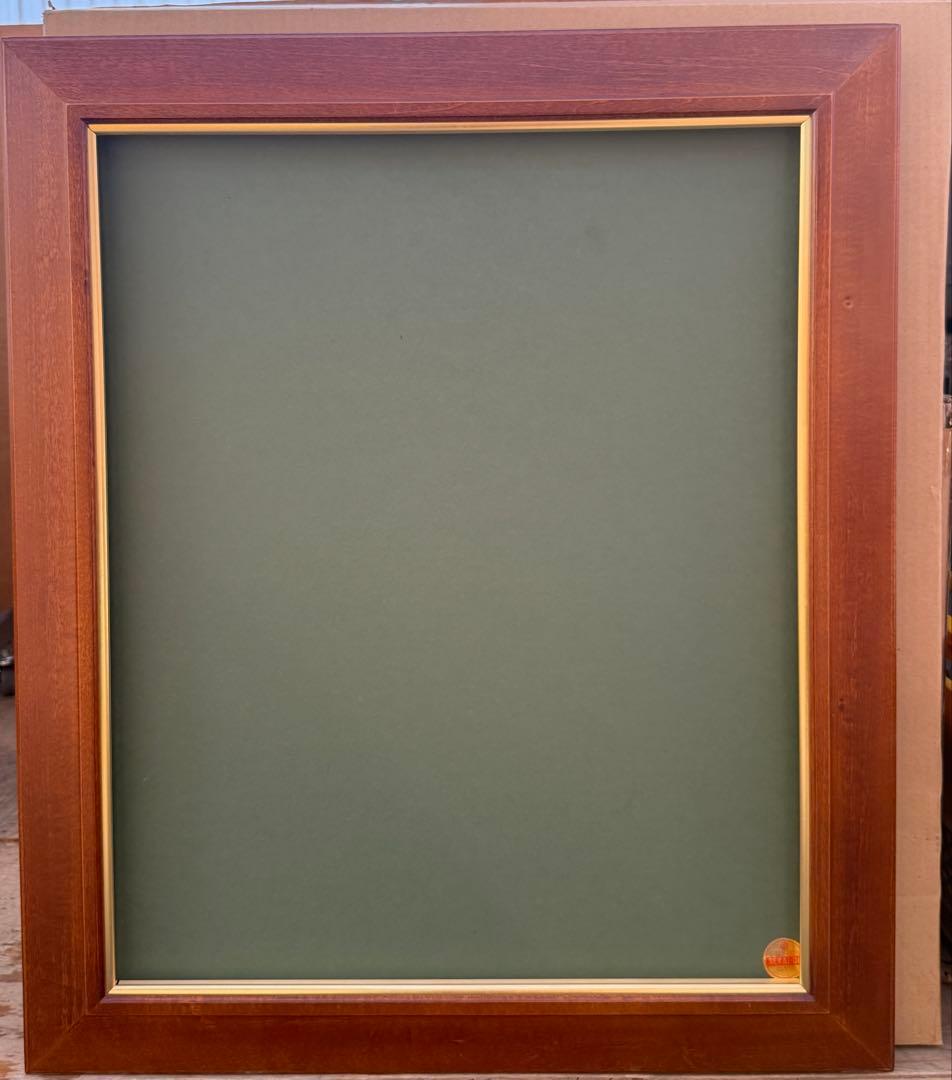 F15サイズブラウン木製油彩額縁 一回のみ使用前面ガラス＆供箱付き1/27