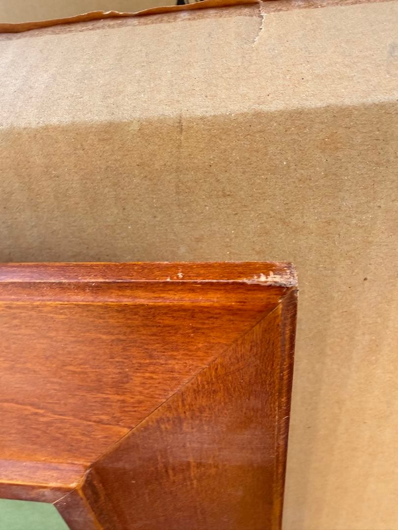 F15サイズブラウン木製油彩額縁 一回のみ使用前面ガラス＆供箱付き