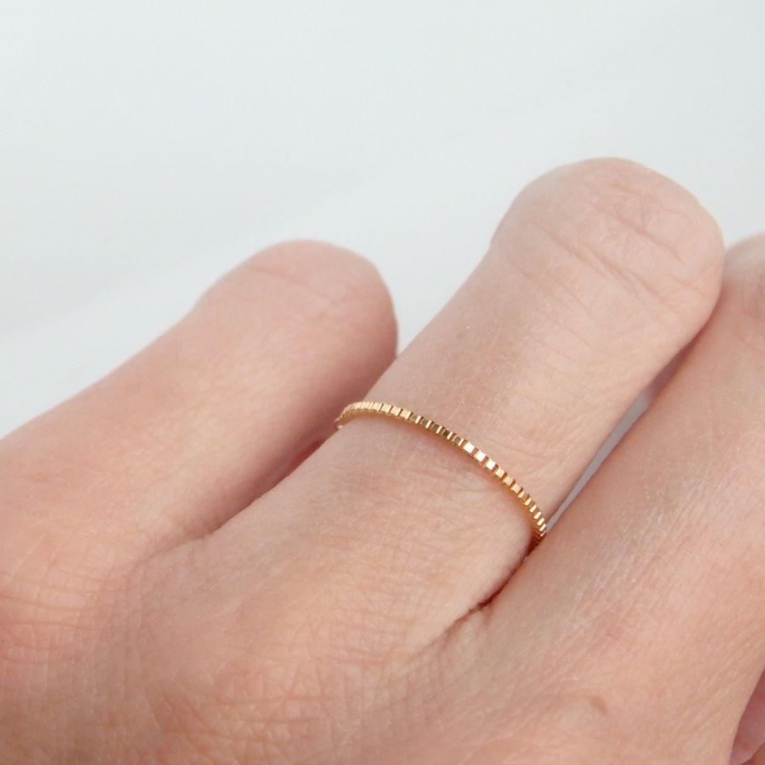 KaKo　k18リング　チェーンリング　ベネチアンチェーン　つけっぱなし