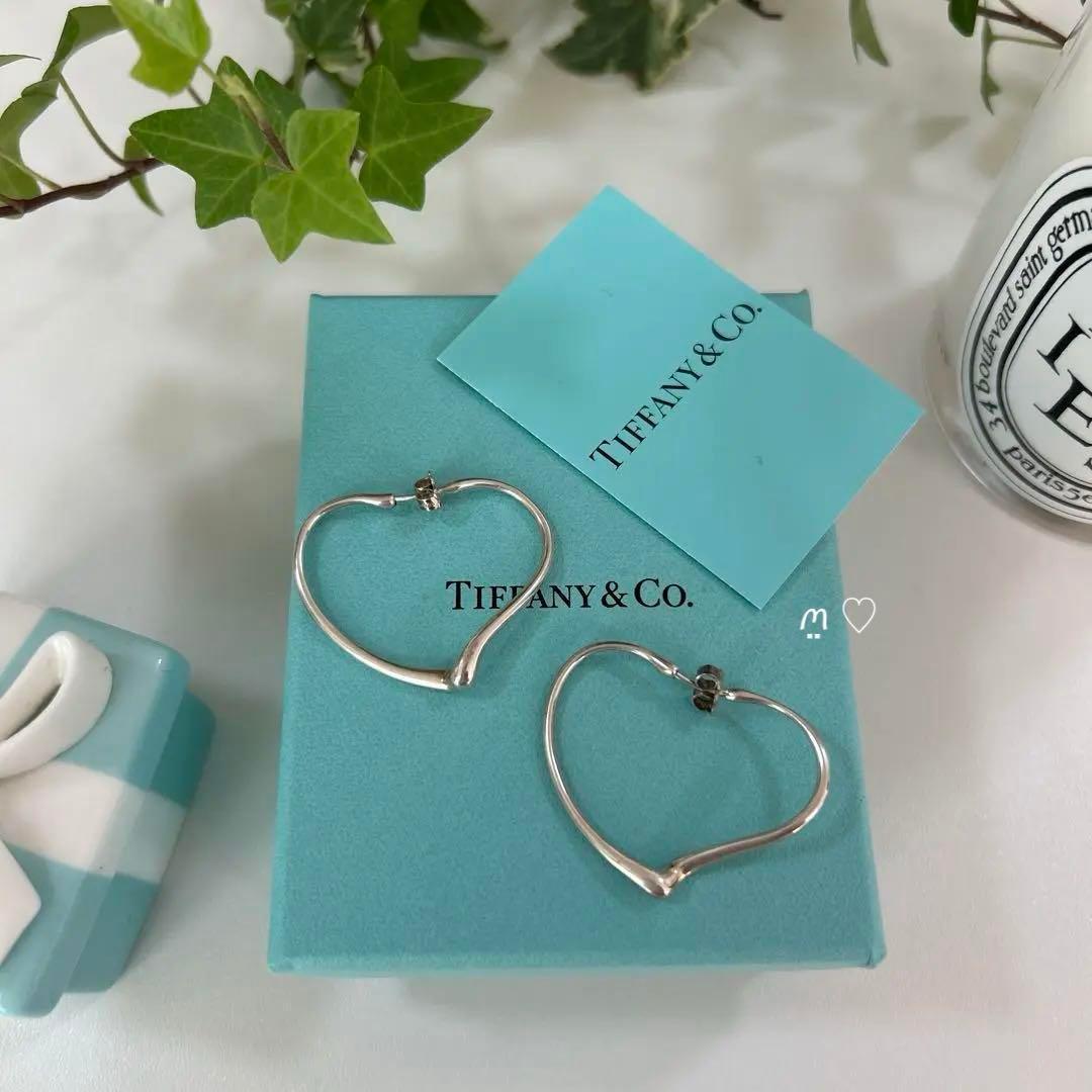 ティファニー オープンハートフープピアス スモール S スターリング
