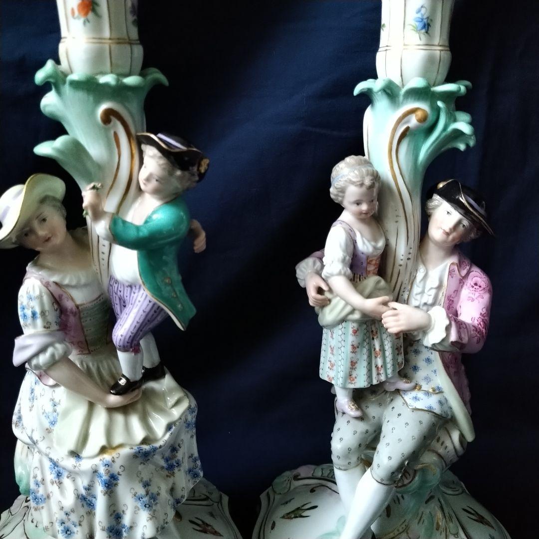 ✤1924年以前マイセンのキャンドルスタンド✤『恋人紋(1対)』 - メルカリ