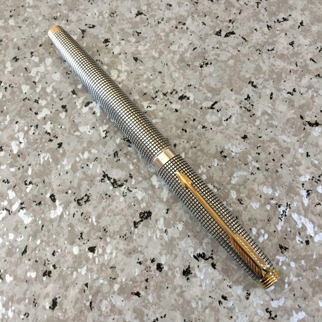0018 オーバーホール済み 万年筆 PARKER パーカー シルバー 14k