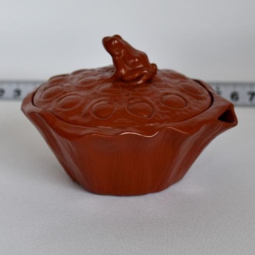 煎茶道 常滑焼 蓮に蛙 急須09