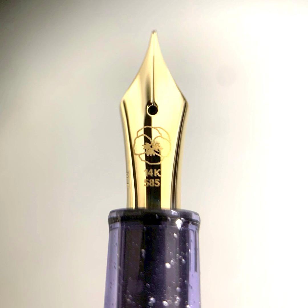 未使用保管品 セーラー SAILOR 万年筆 ancora限定 パンジー 14K