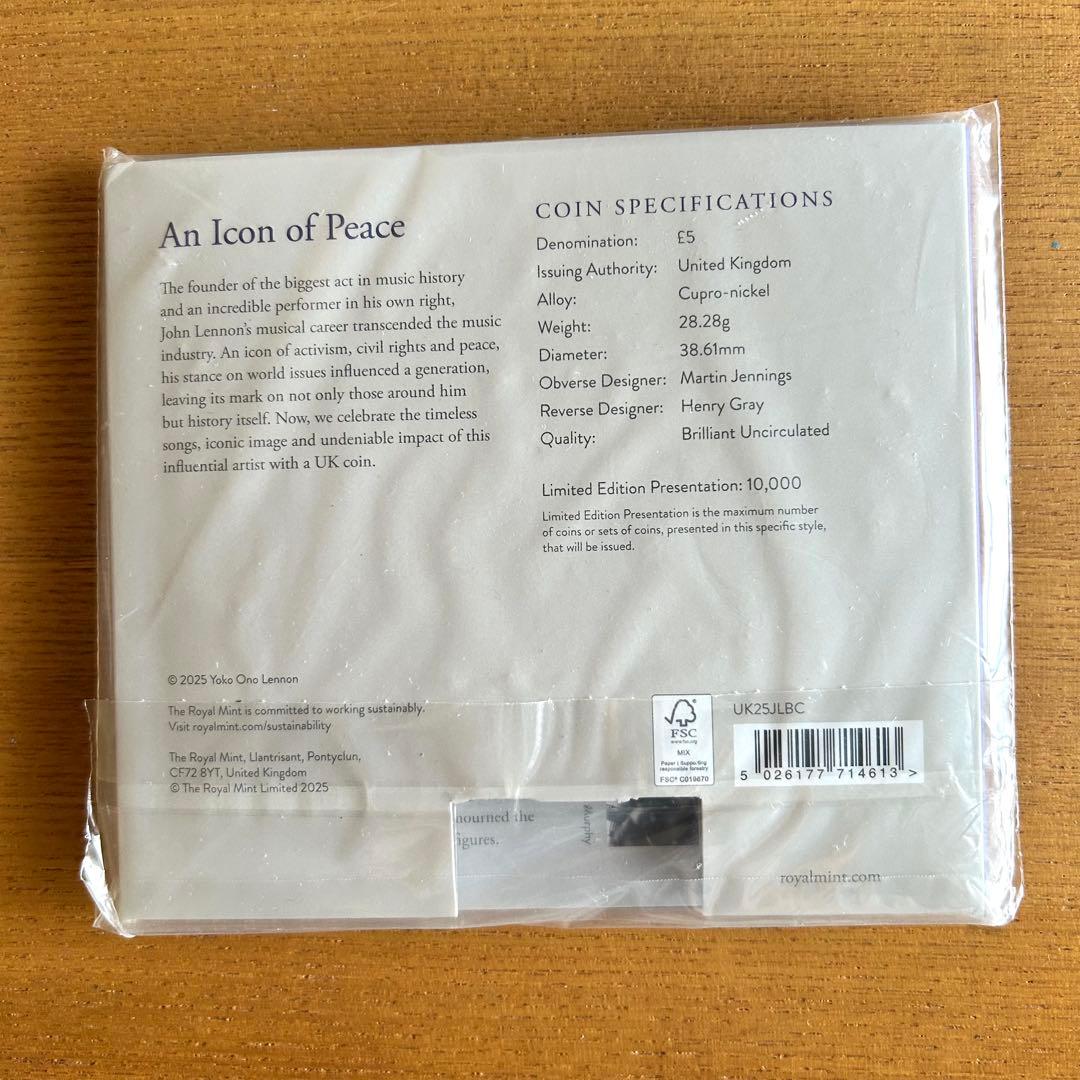 JOHN LENNONジョンレノン 世界限定10,000/英国王立造幣局コイン