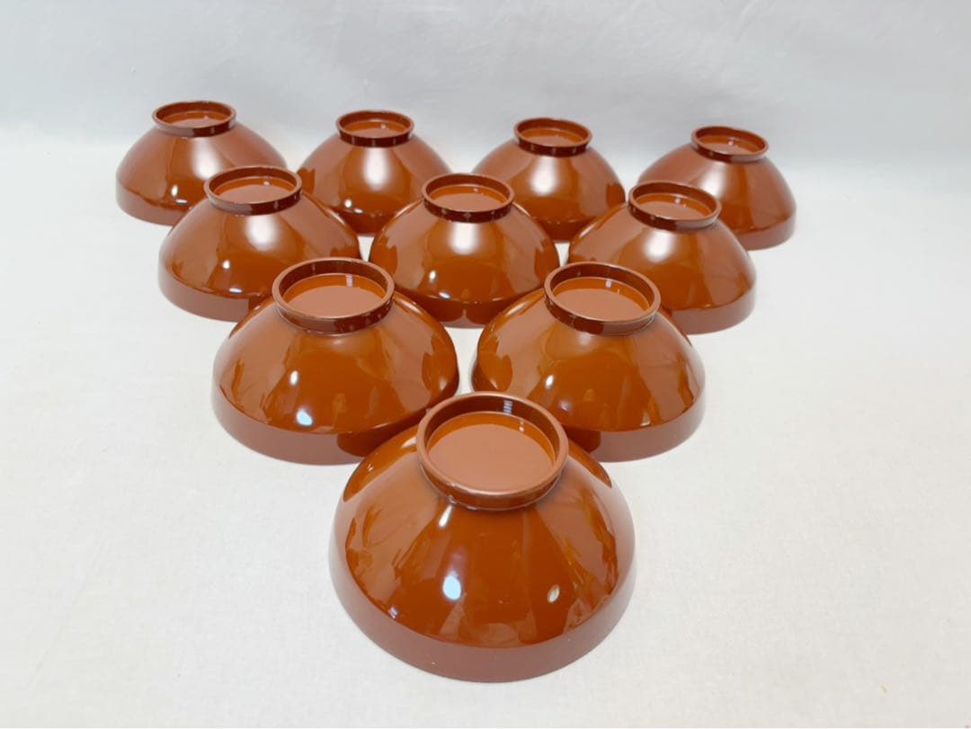 ほぼ未使用 懐石道具 木製朱塗 吸物椀 十客揃 蒔絵付 汁椀 木箱