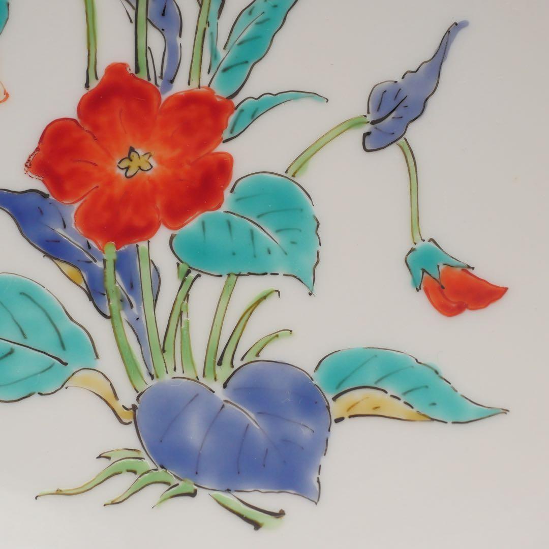 人間国宝 十四代 酒井田柿右衛門 本人作 濁手 すみれ文 皿 共箱 共布