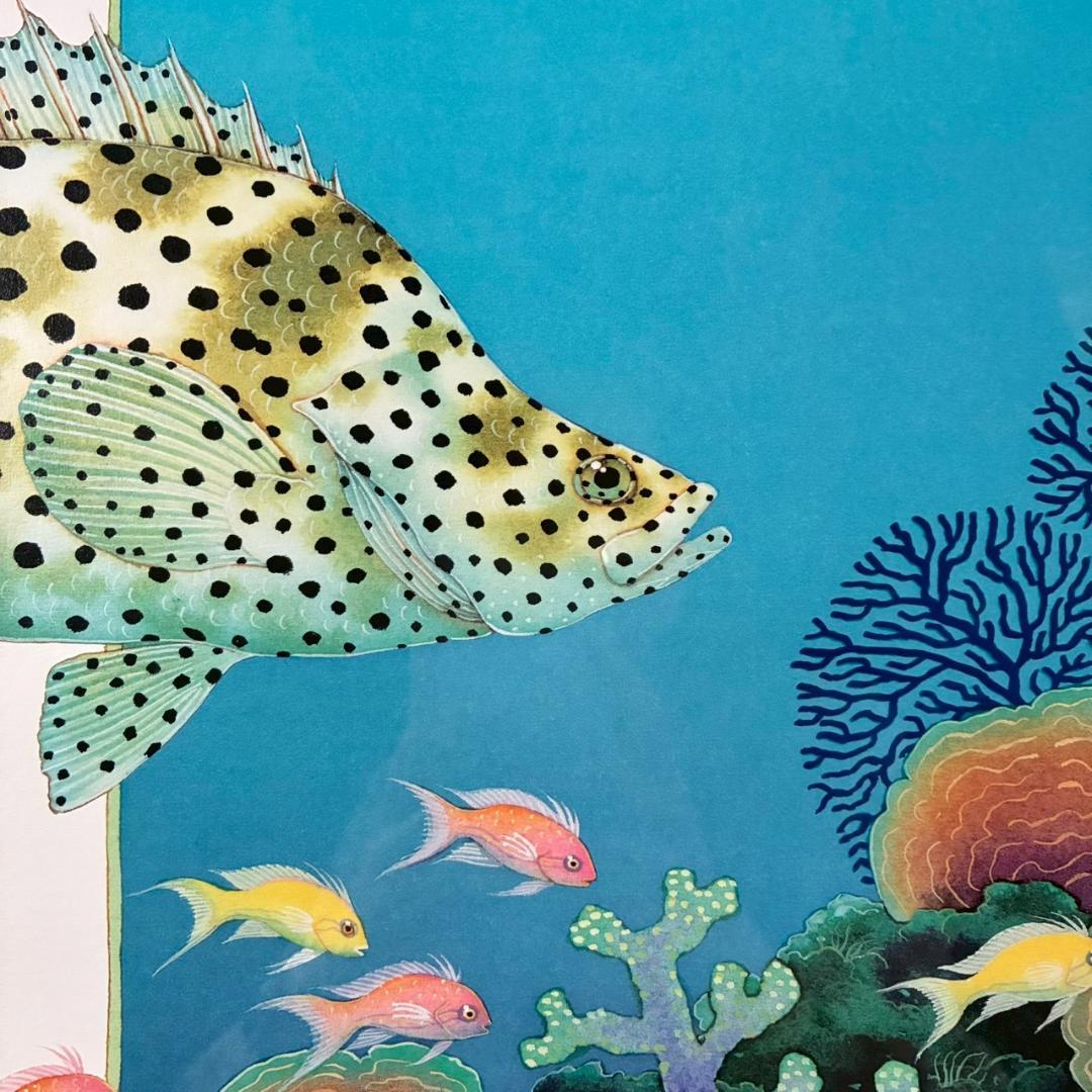 ジョアン・フック「サンゴ礁の熱帯魚」リトグラフ2点 大作 直筆サイン