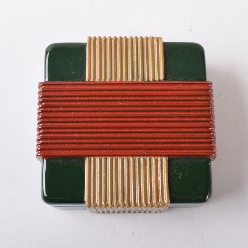 茶道具　輪島塗　喜三誠志作　糸巻香合　共箱　V　7567